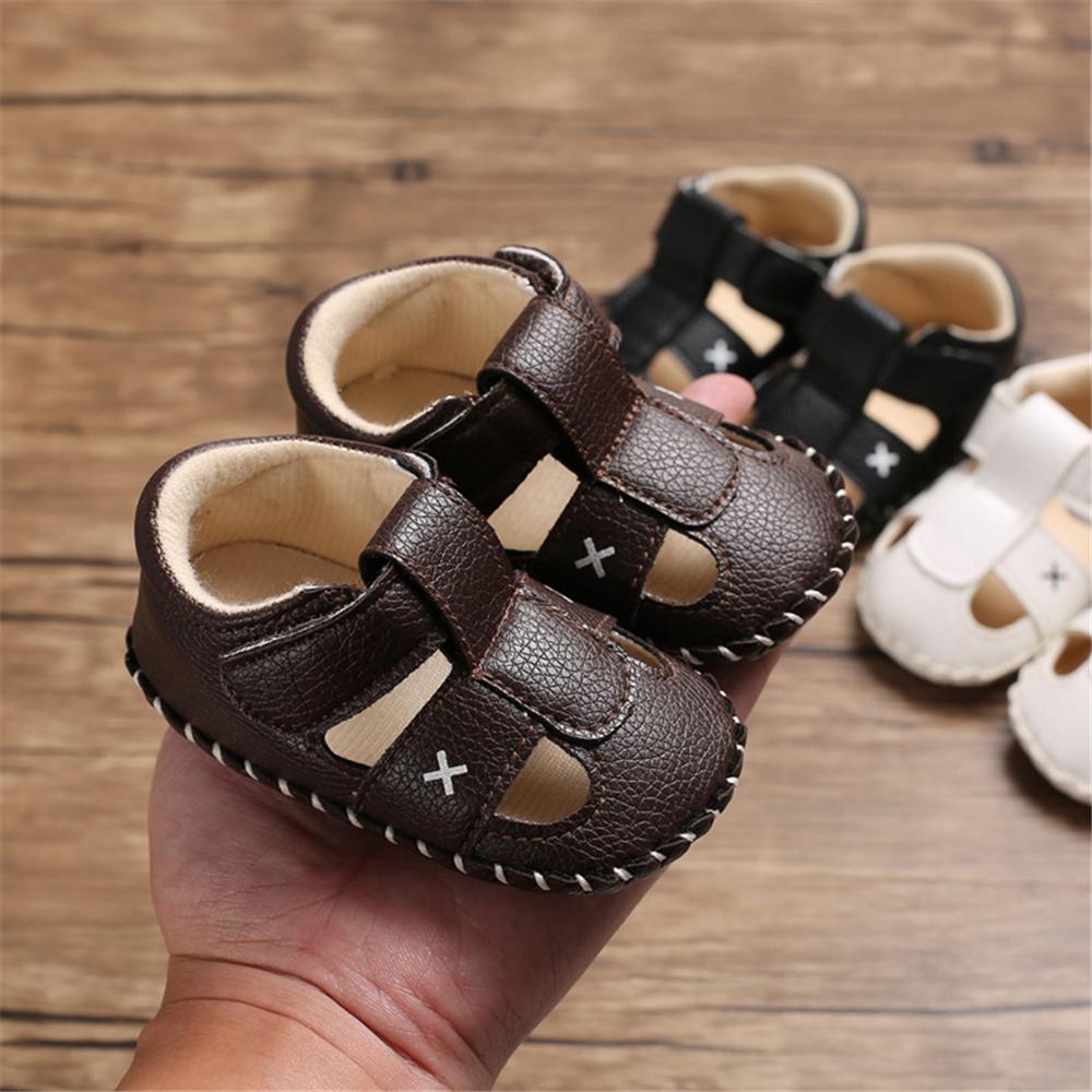 Baby PU Hollow-out Magic Tape Non-Slip Sandals Wholesale Baby Shoes