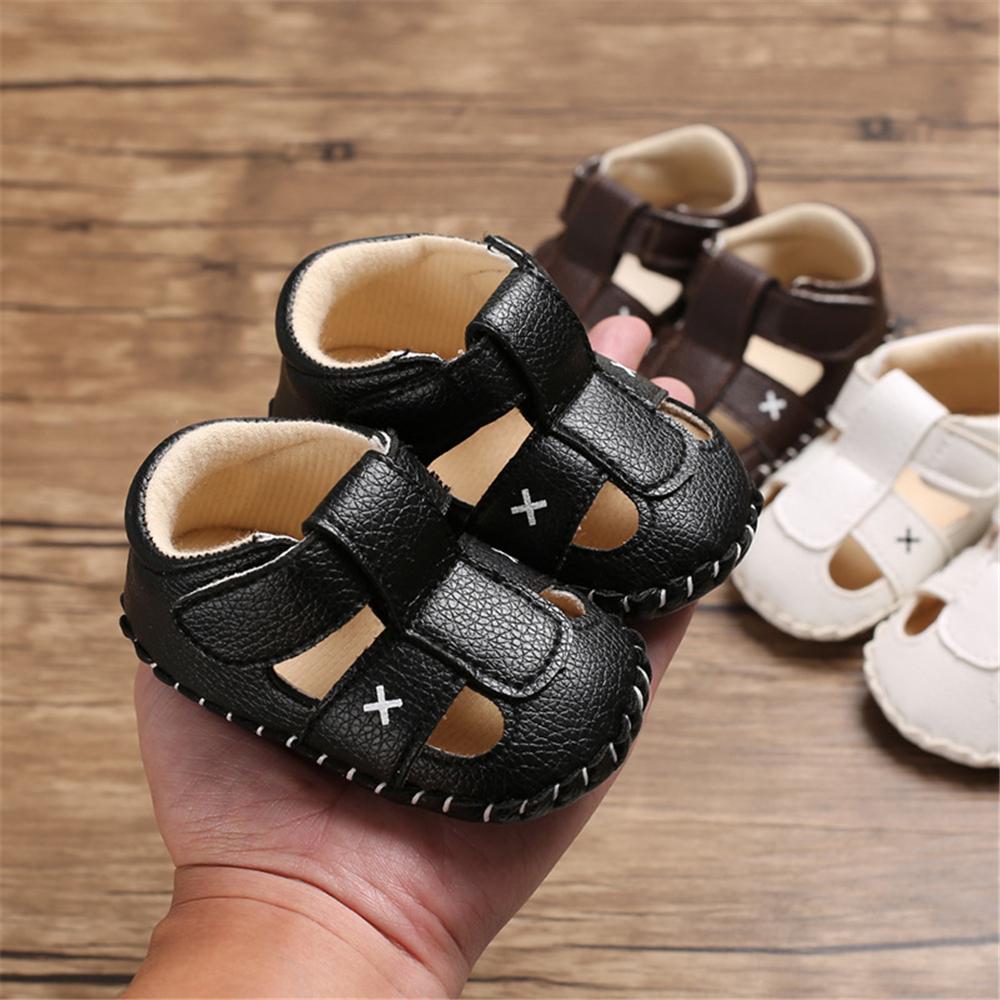 Baby PU Hollow-out Magic Tape Non-Slip Sandals Wholesale Baby Shoes