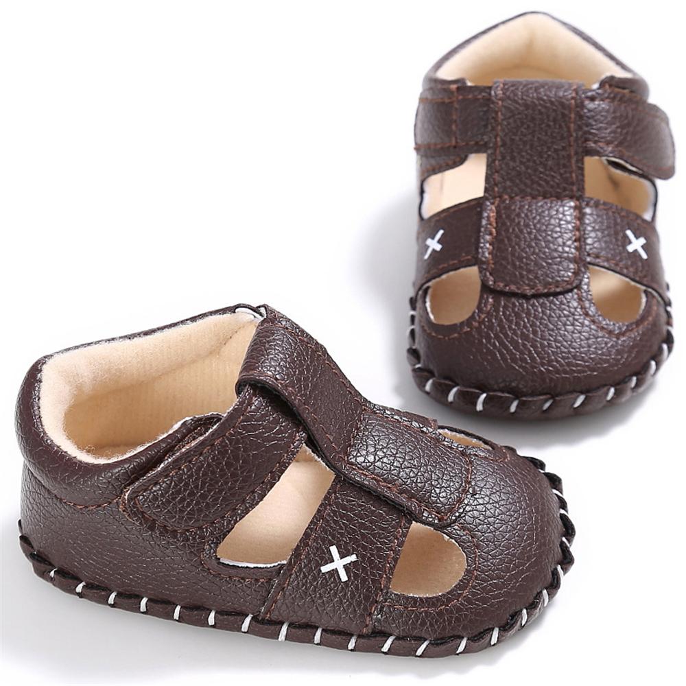 Baby PU Hollow-out Magic Tape Non-Slip Sandals Wholesale Baby Shoes