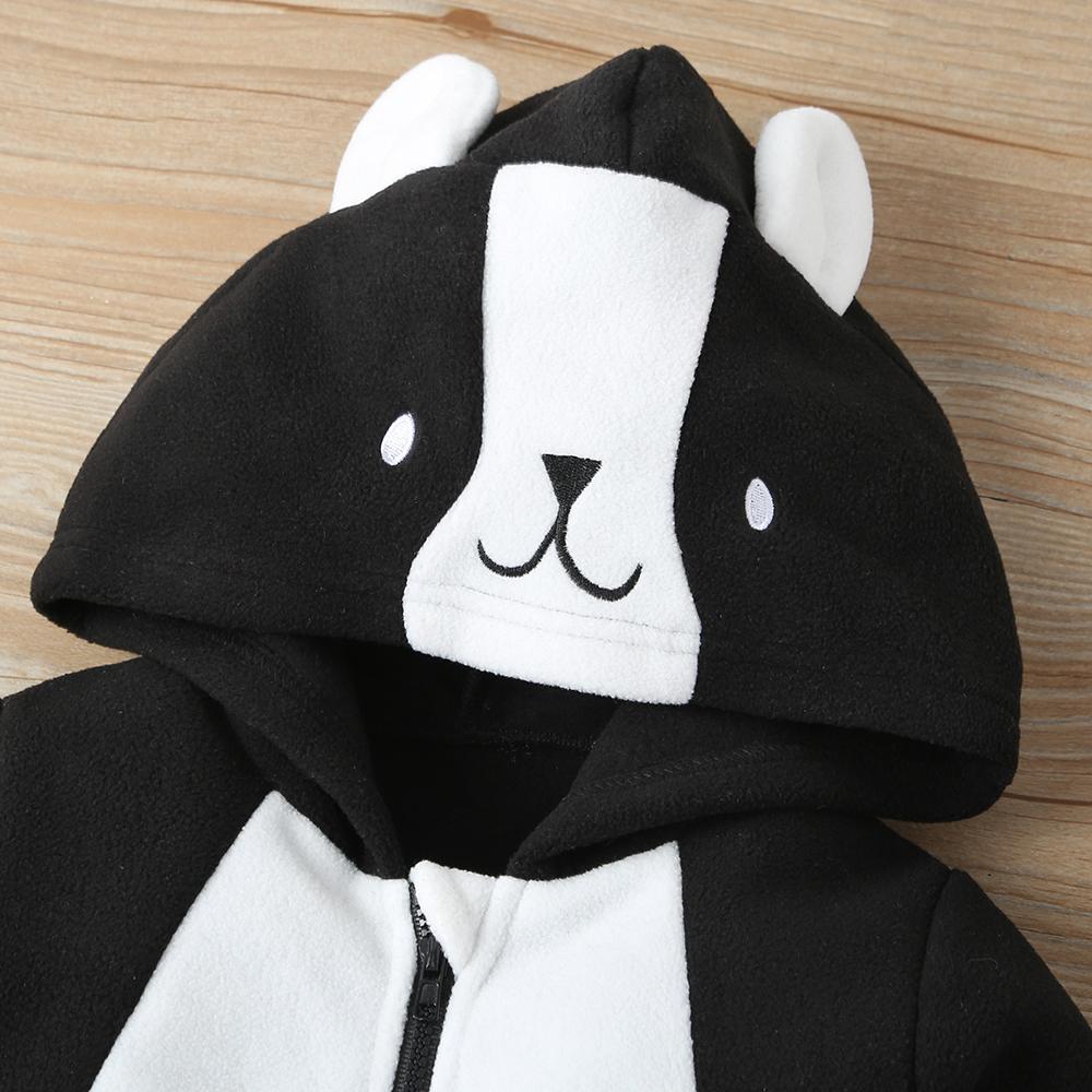 Baby Unisex Panda 3D Long Sleeve Zipper Hooded Romper bulk childrens clothing suppliers