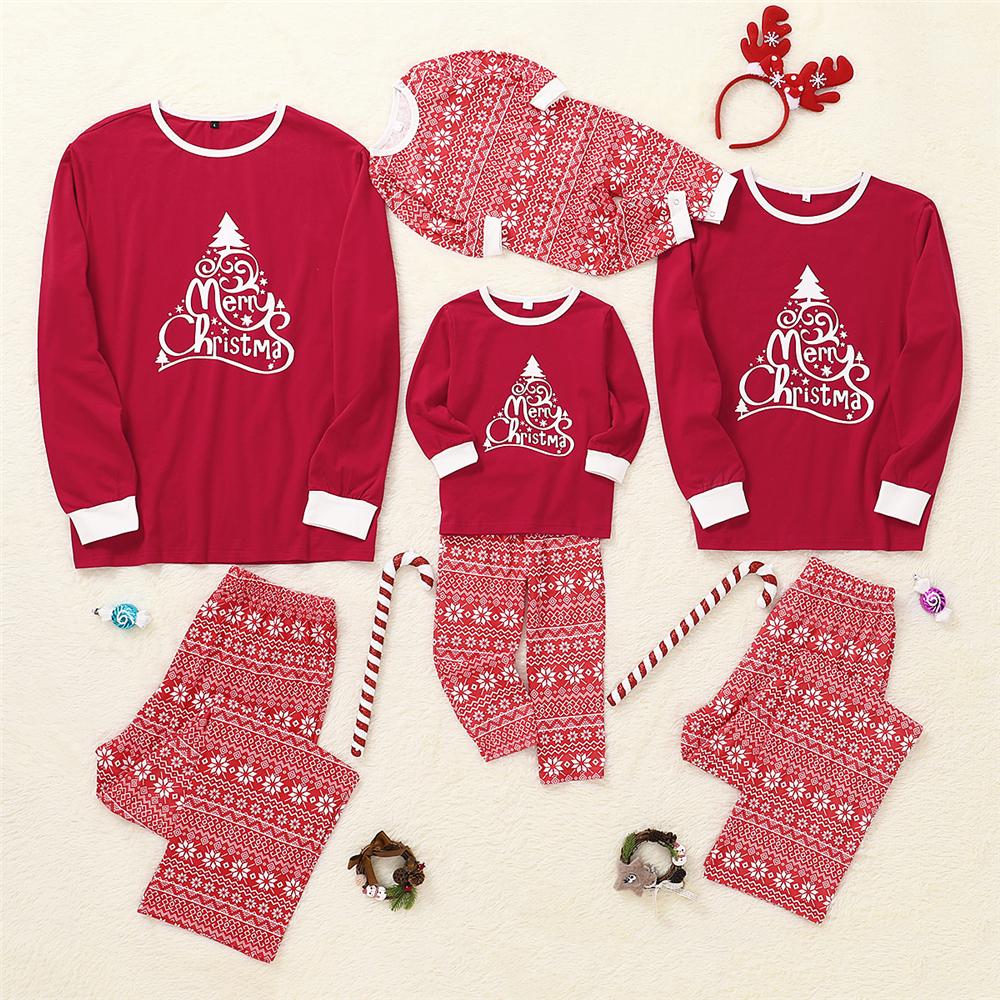 Parent-Child Christmas Tree Long Sleeve Top & Pants Mommy And Me Outfits Wholesale
