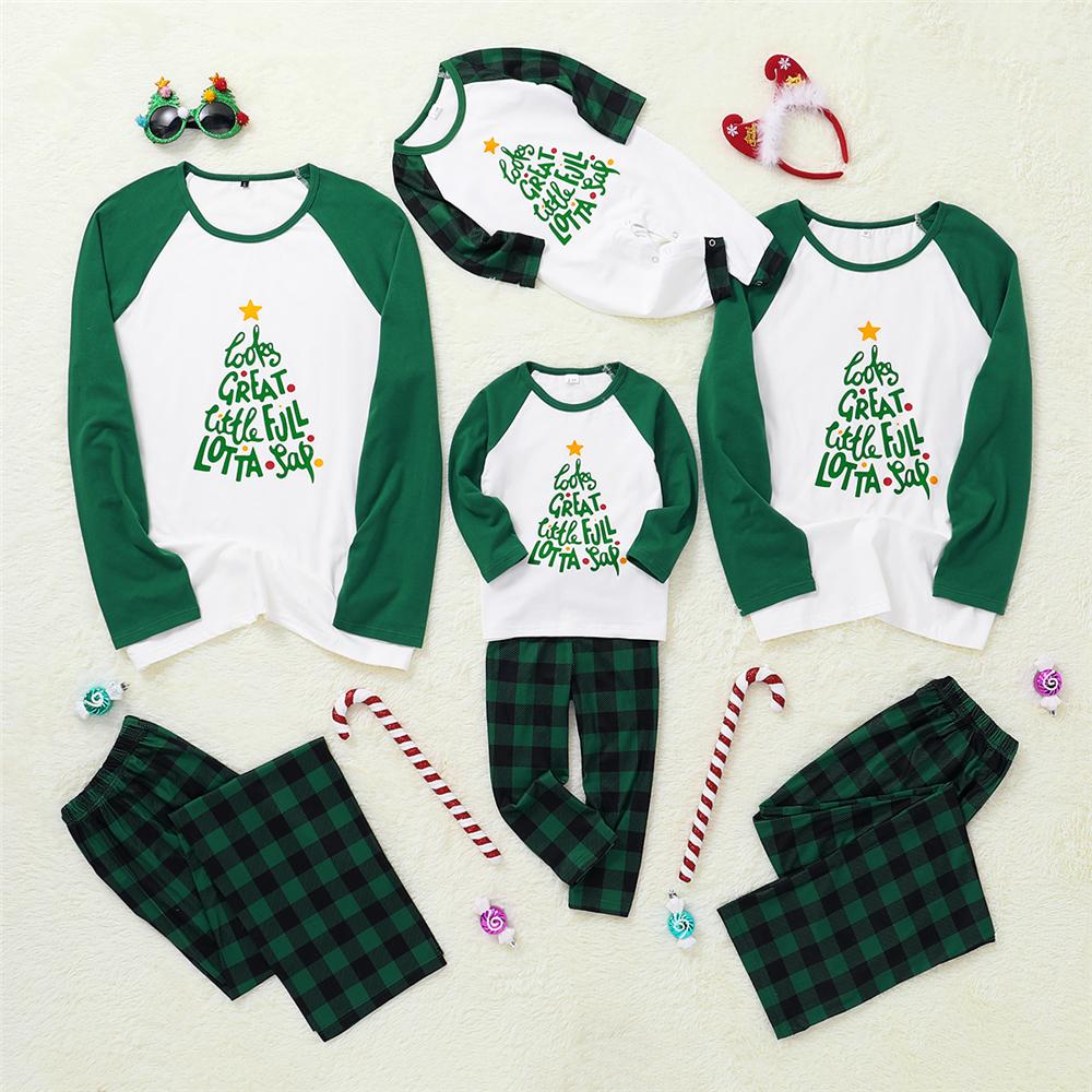 Parent-Child Letter Printed Long Sleeve Top & Plaid Pants Mommy And Me Wholesale Clothing