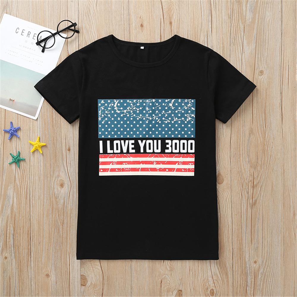 Parent-Child Letter Printed Love You Short Sleeve Summer Top Mommy And Me Wholesale Clothing