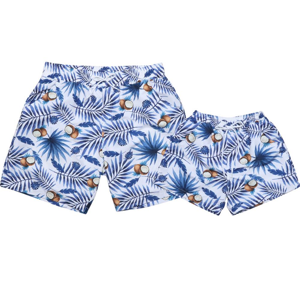 Parent-Child Pattern Printed Swimwear Beach Shorts Wholesale Plus Size Swimsuits
