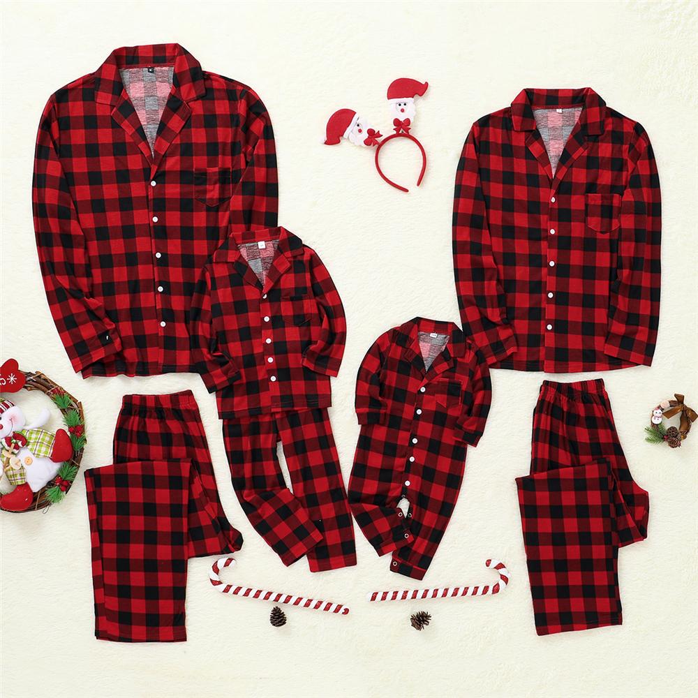 Parent-Child Plaid Long Sleeve Cardigan Sets Mommy And Me Wholesale