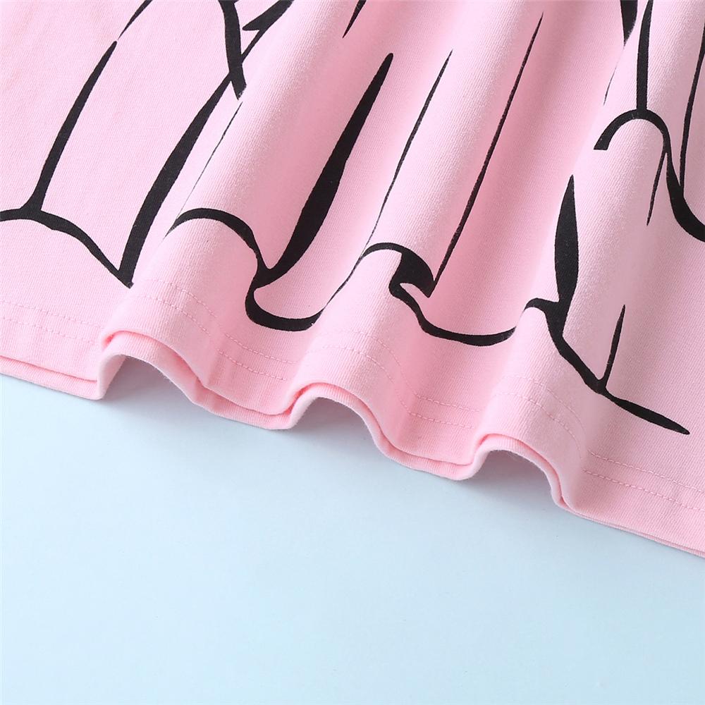 Girls Pattern Printed Short Sleeve Dress Girls Wholesale Dresses