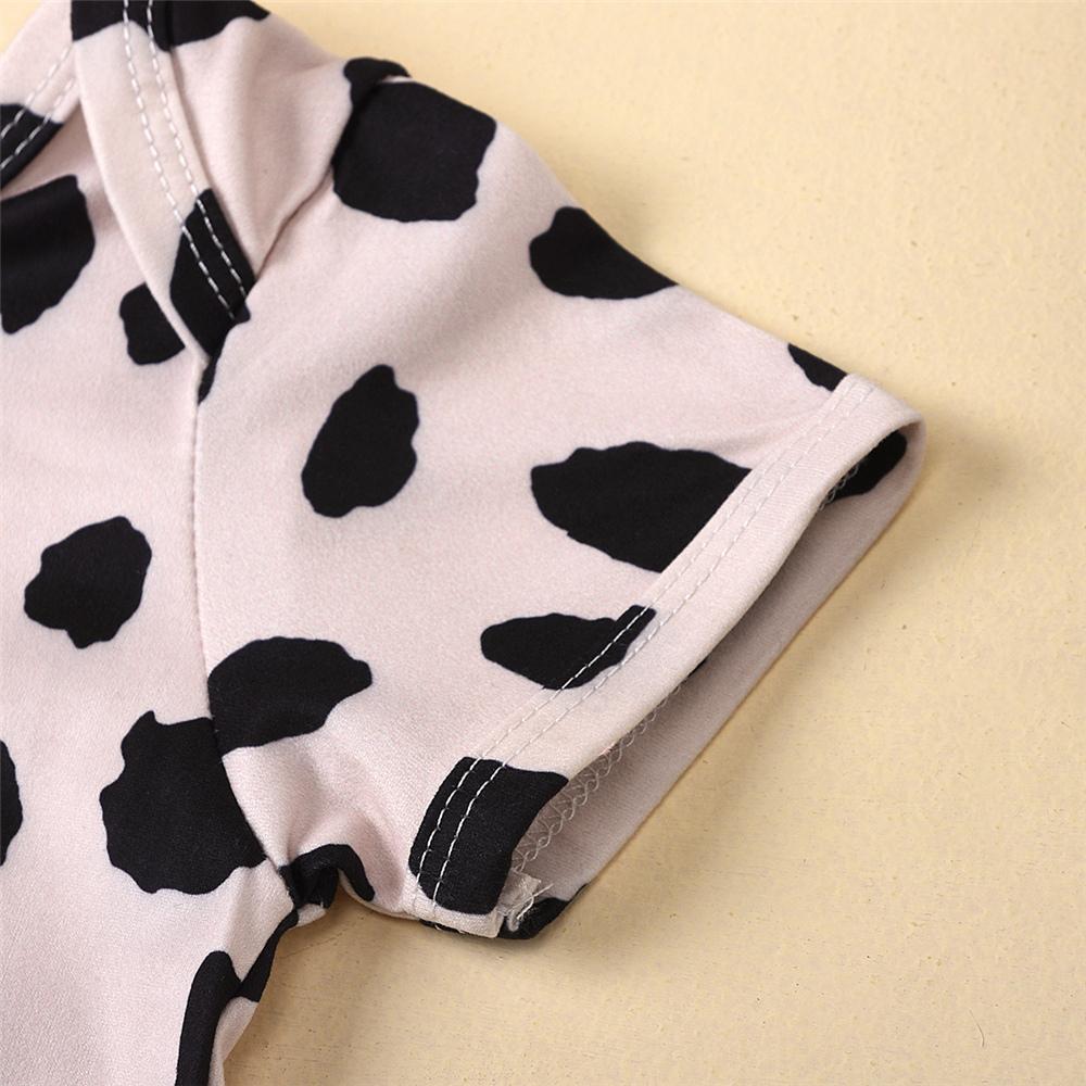 Baby Girls Pattern Printed Short Sleeve Romper & Shorts & Headband Baby Clothing In Bulk