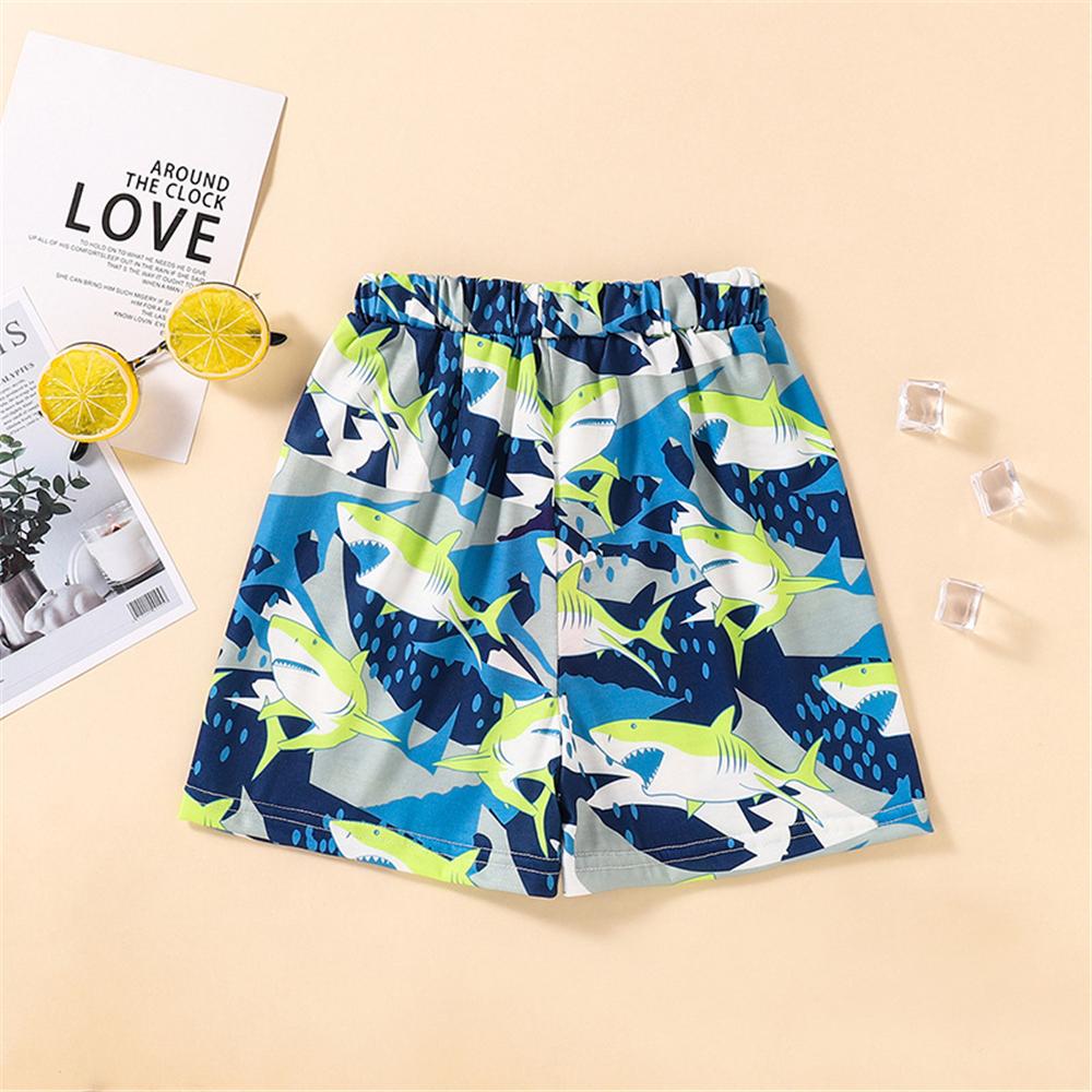 Boys Pattern Shark Printed Beachwear Shorts wholesale boys clothing