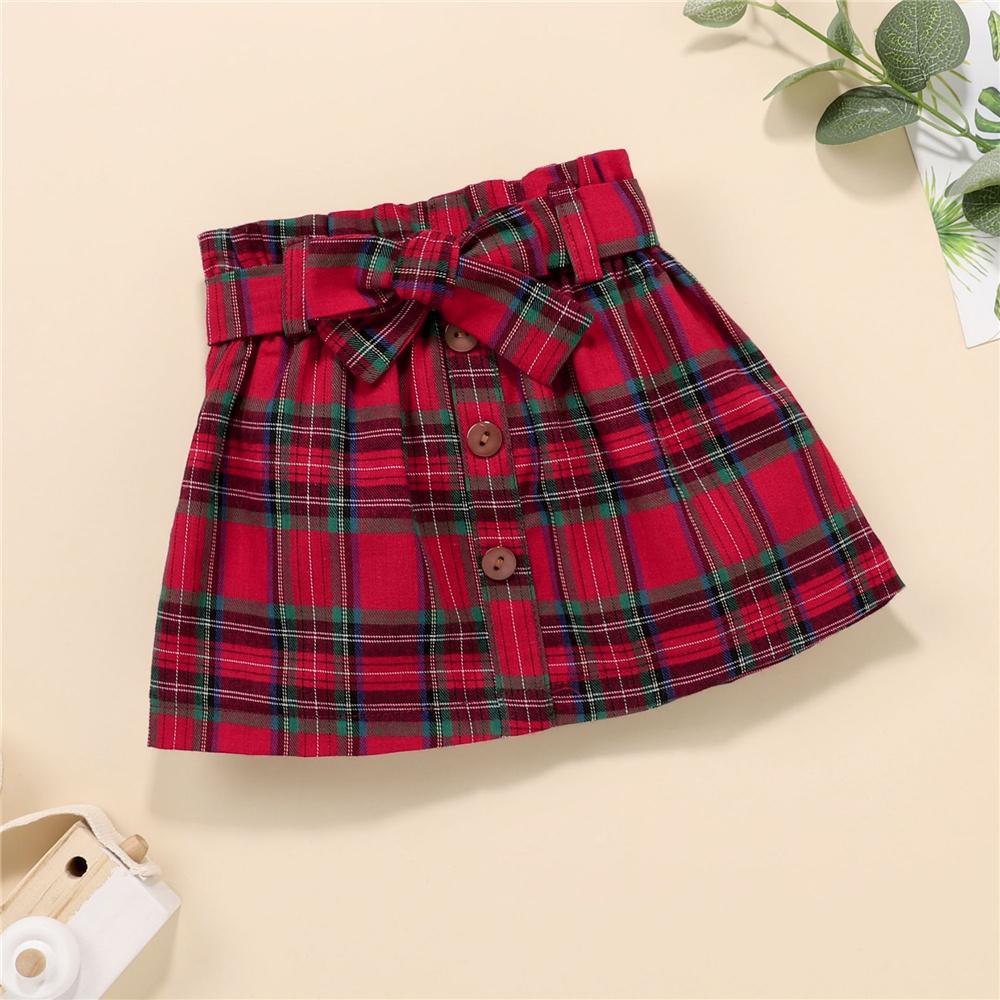 Girls Pearl Plaid Heart Short Sleeve Top & Skirt Buy Baby Clothes Wholesale