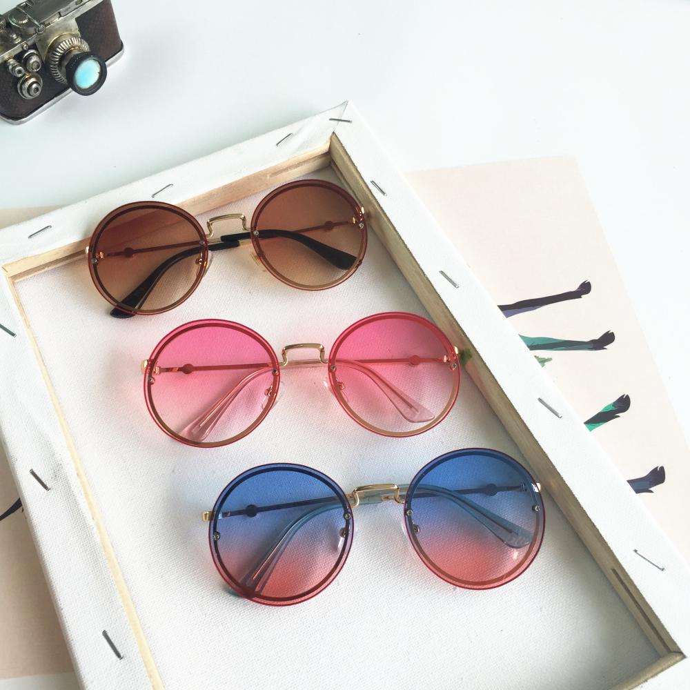 Personalized Round Lens Rimless Kids Sunglasses Accessories Wholesale