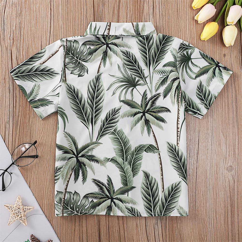 Boys Pineapple Palm Tree Printed Short Sleeve Shirts wholesale kids clothing suppliers
