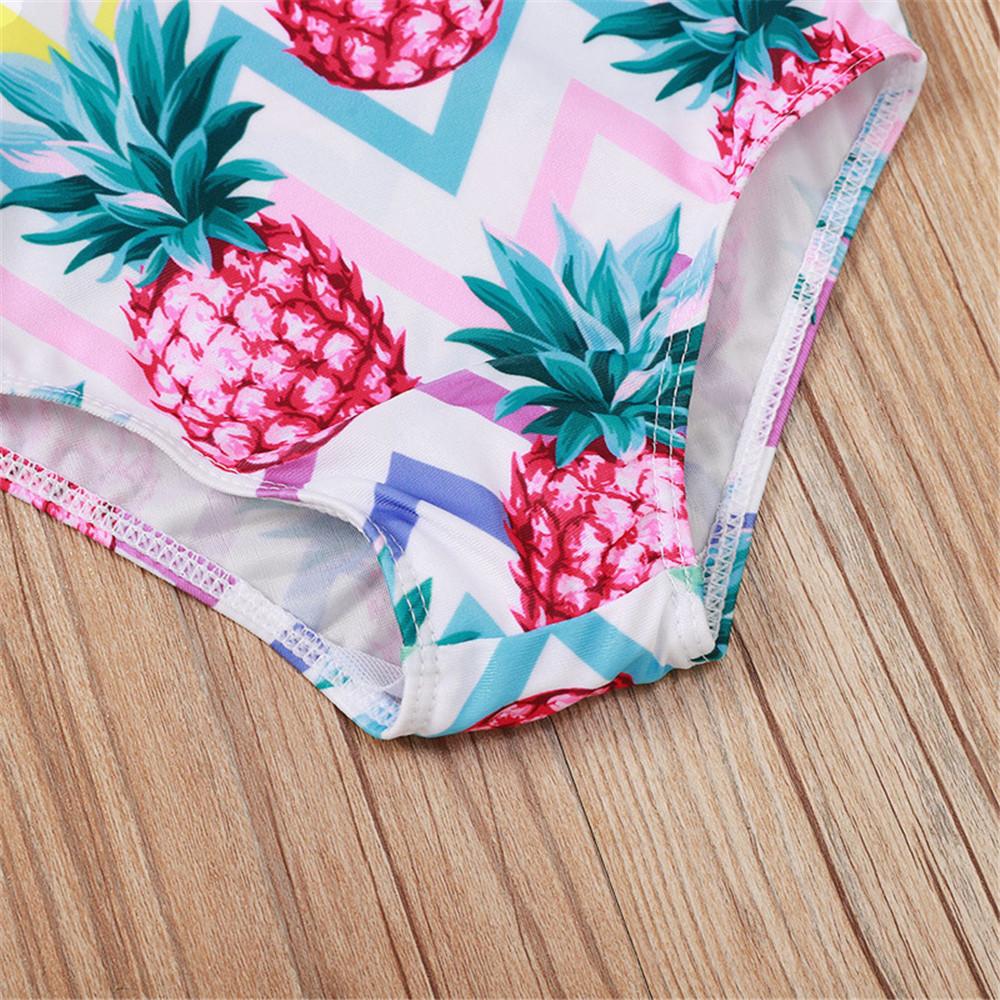 Girls Pineapple Printed Summer Sling Swimwear Wholesale Plus Size Swimsuits