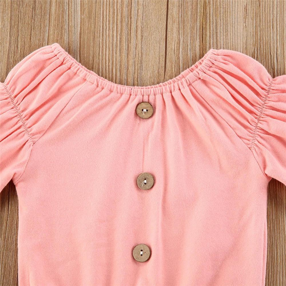 Girls Pink Short Sleeve Button Top & Denim Ripped Shorts Girls Wholesale