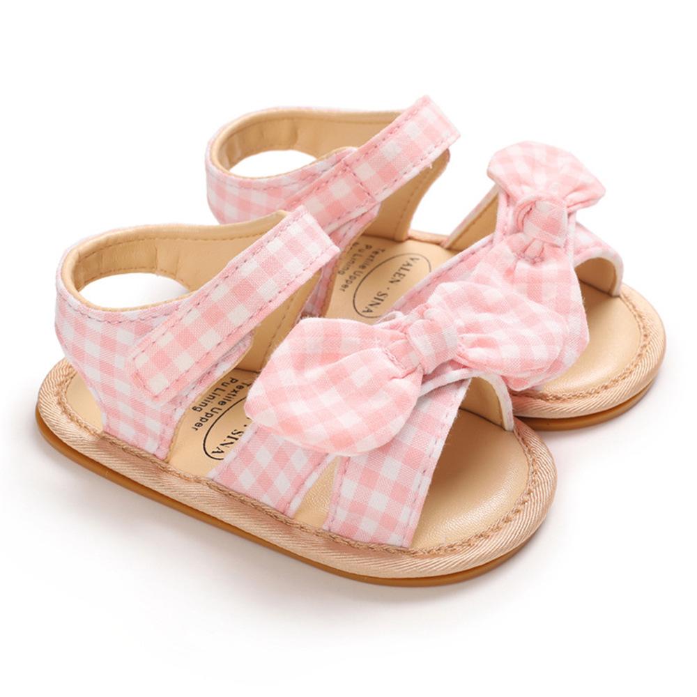 Baby Girls Plaid Bow Princess Sandals Wholesale Infant Shoes