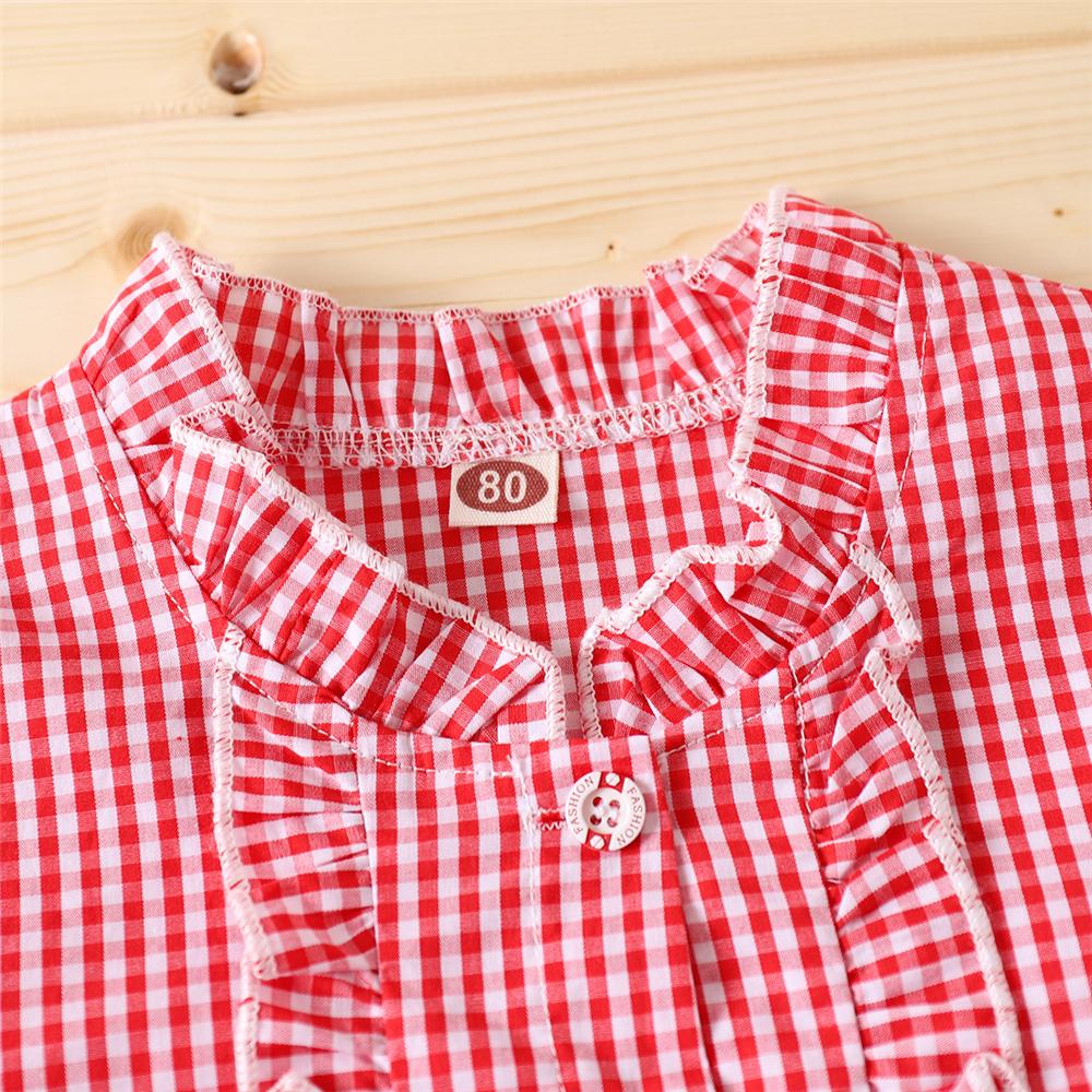 Girls Plaid Long Sleeve Button Fashion Blouse Wholesale Little Girls Clothes