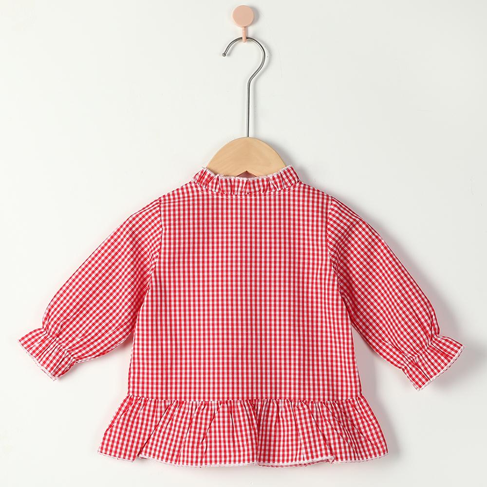 Girls Plaid Long Sleeve Button Fashion Blouse Wholesale Little Girls Clothes