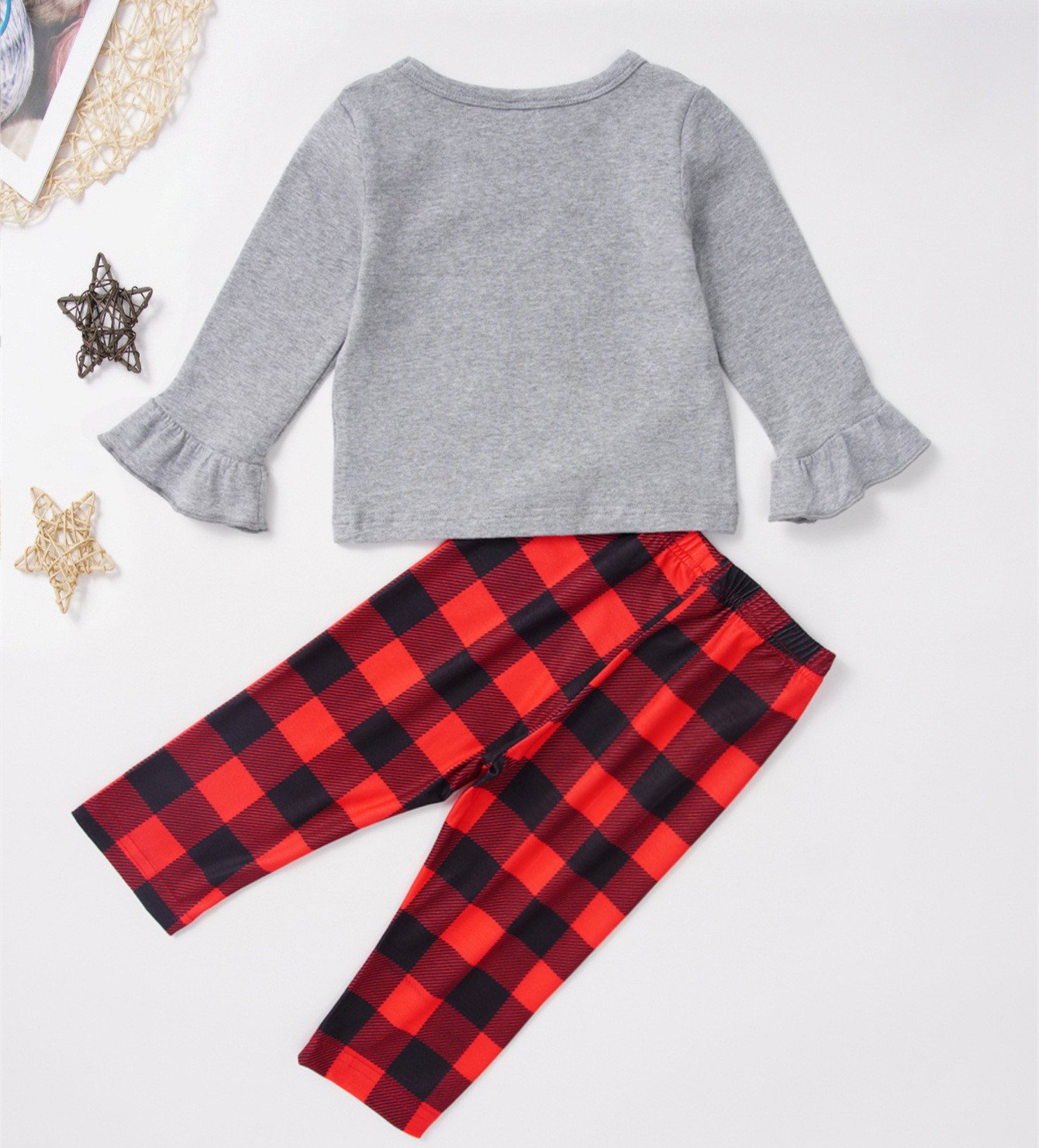 Girls Plaid Long Sleeve Top & Pants Wholesale Kids Boutique Clothing