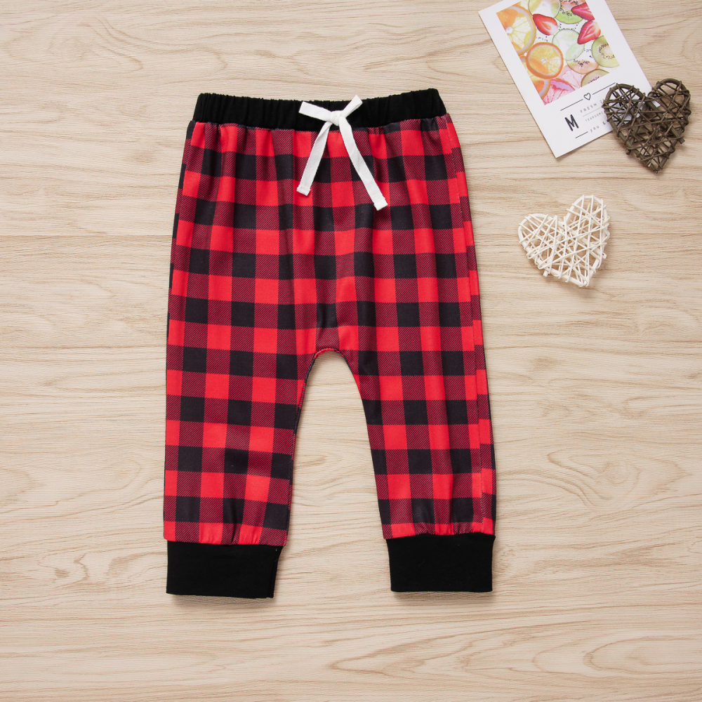 Baby Boys Plaid Printed Hooded  Long Sleeve Top & Pants wholesale baby