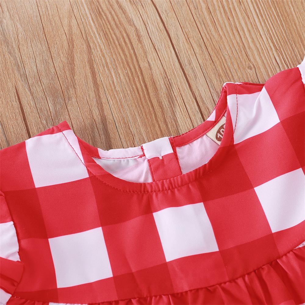 Baby Girls Plaid Printed Sleeveless Casual Dress baby wholesale