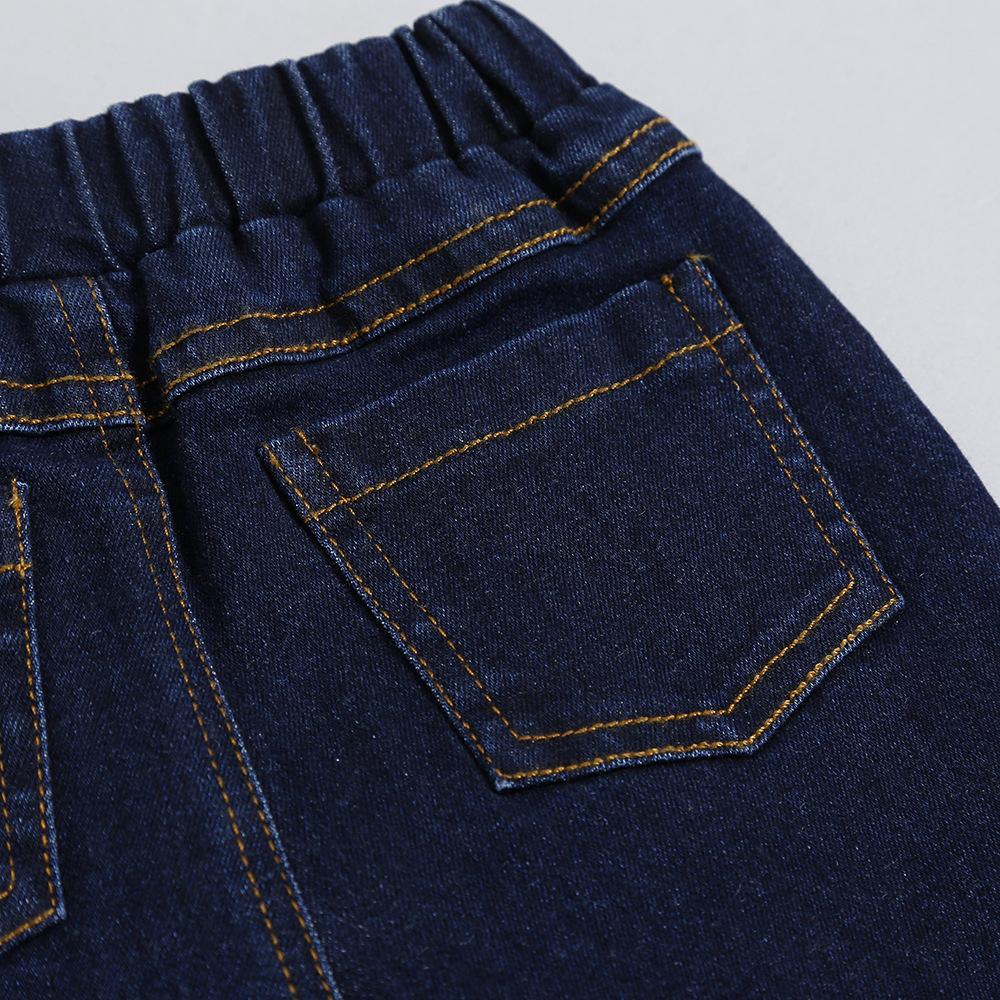 Girls Plaid Ruffle Pocket Flare Jeans