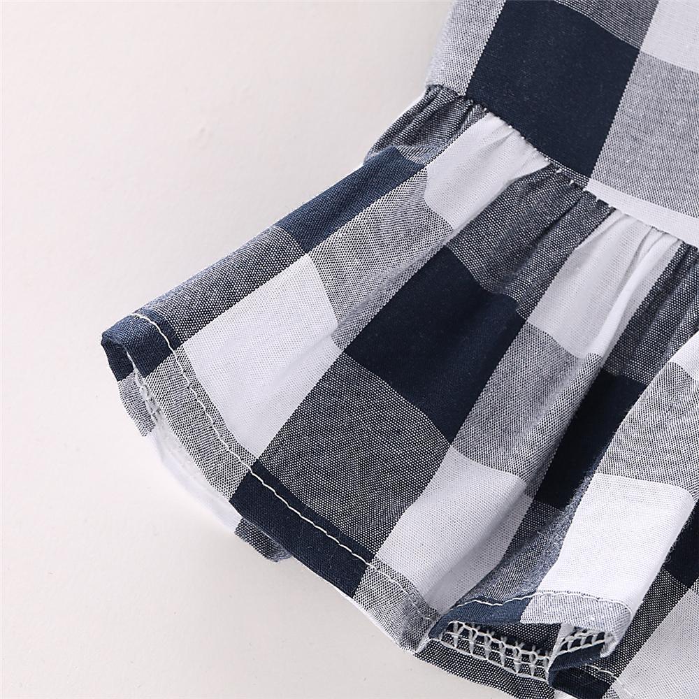 Baby Girls Plaid Sleeveless Top & Solid Shorts Wholesale Baby Clothes