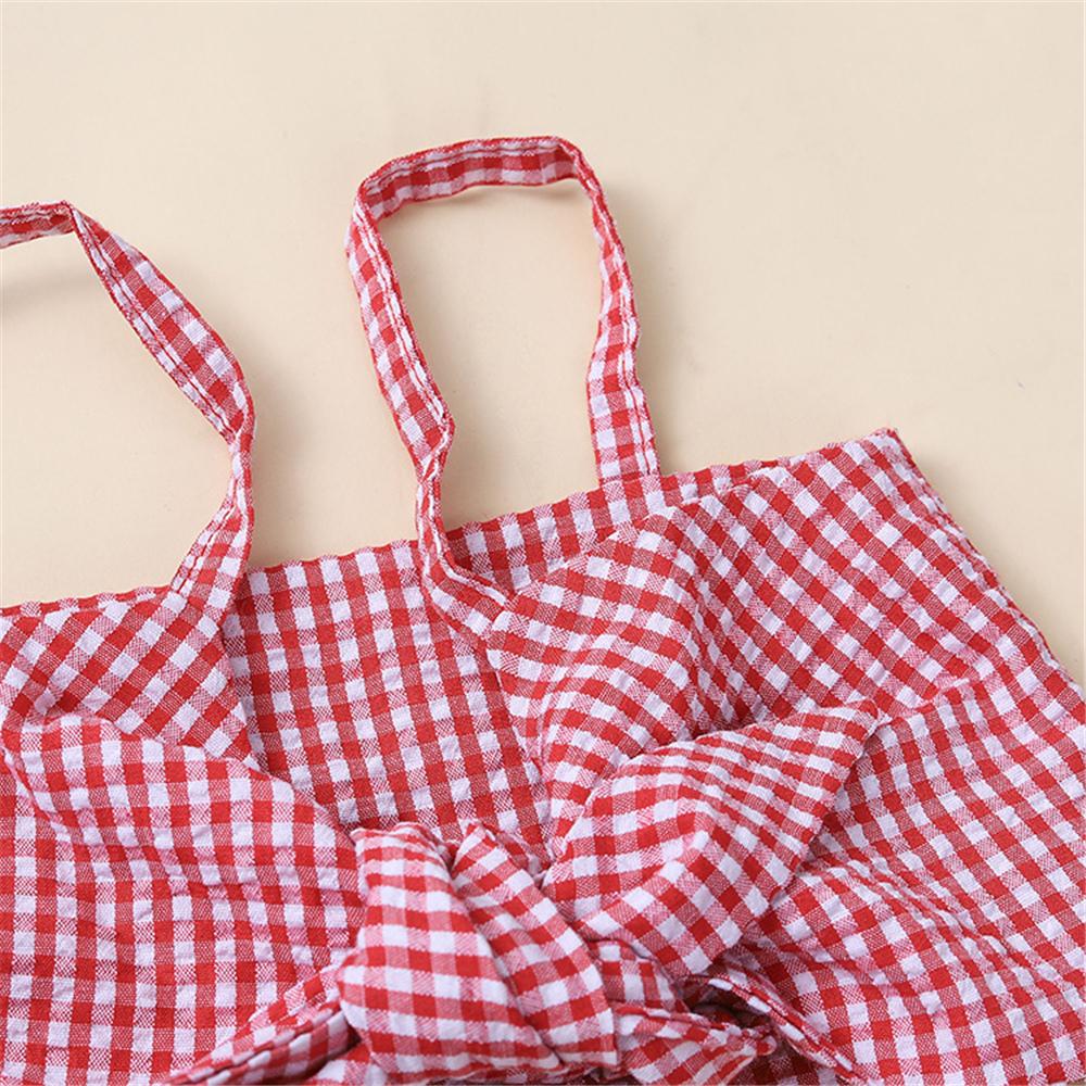 Girls Plaid Sling Top & Shorts Wholesale Baby Girl Boutique Clothing