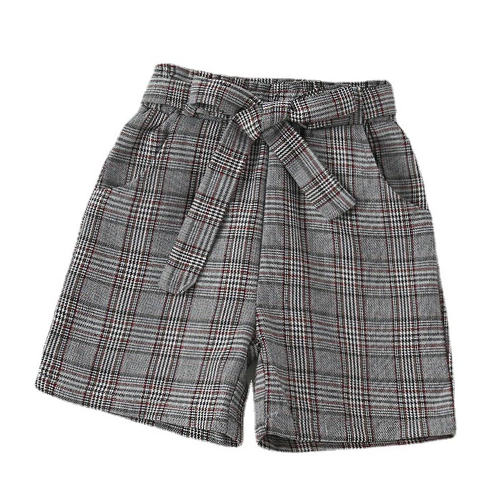 Girls Plaid Vintage Pocket Shorts kids clothes wholesale