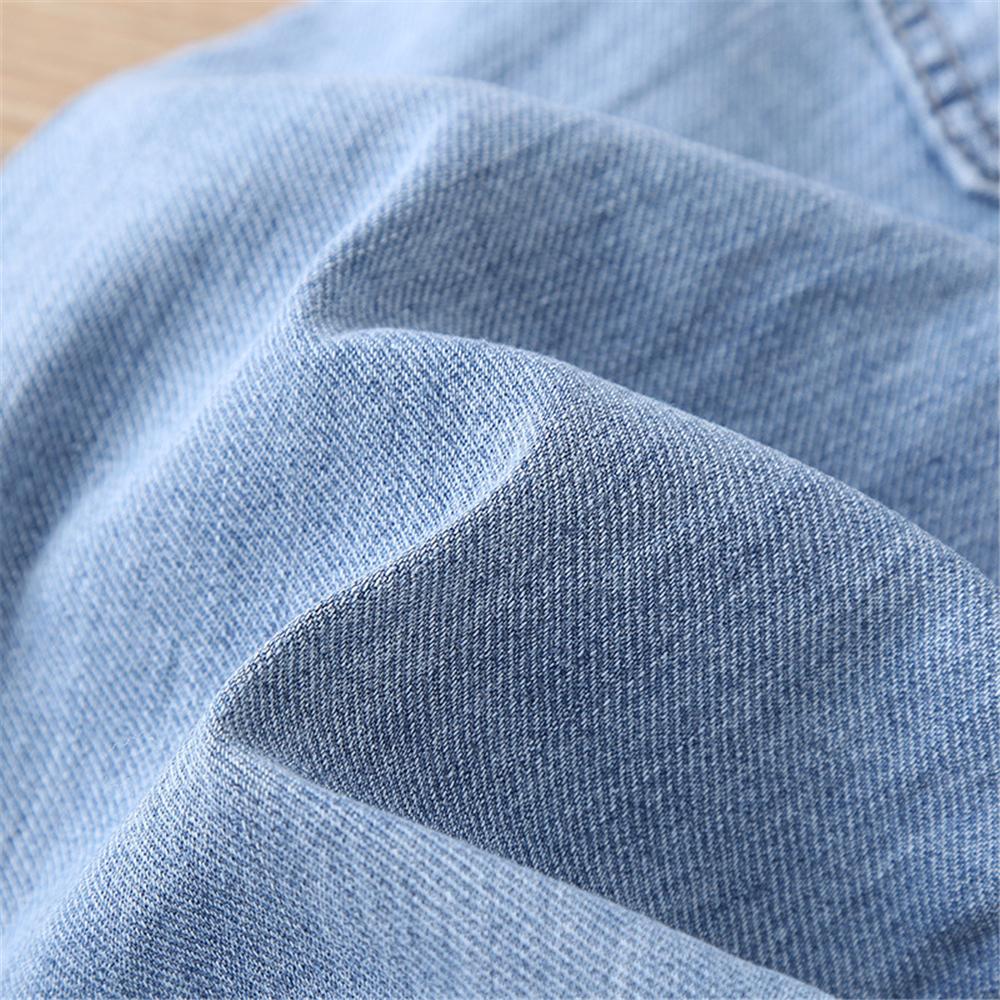 Girls Pleated Solid Color Pocket Casual Jeans quality children's clothing wholesale