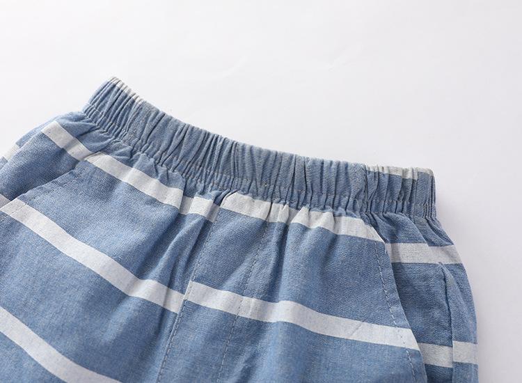 Boys Pocket Casual Striped Elastic Waist Shorts Wholesale Boys Shorts
