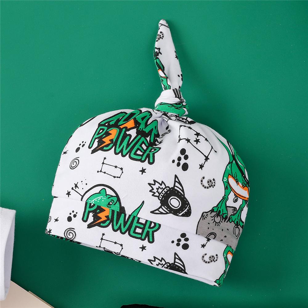 Baby Boys Pocket Dinosaur Letter Printed Short Sleeve Romper & Pants & Hat wholesale baby clothes usa