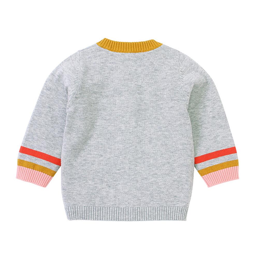 Girls Pocket Hedgehog Embroidered Long Sleeve Sweaters