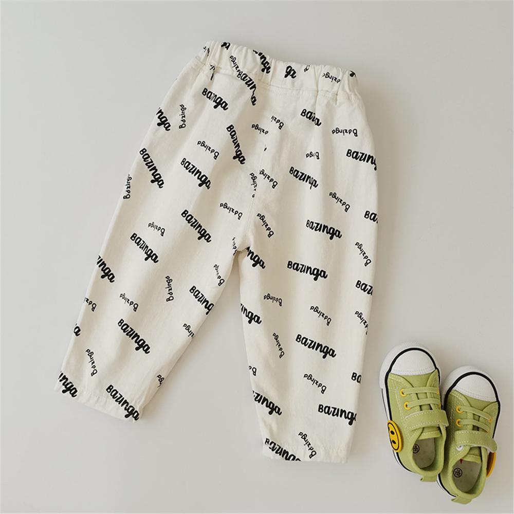 Girls Pocket Letter Printed Casual Trousers Cheap Childrens Clothes Wholesale