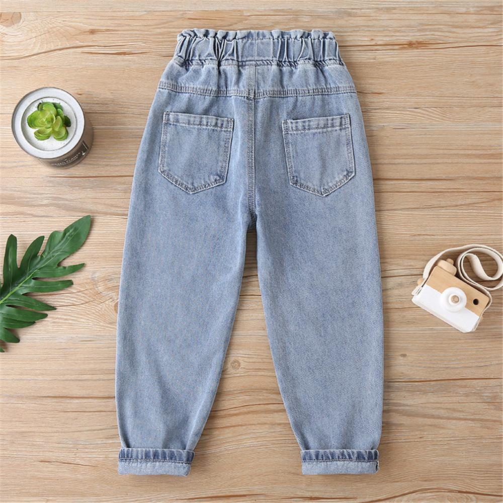 Unisex Pockets Solid Color Ripped Jeans childrens wholesale vendors