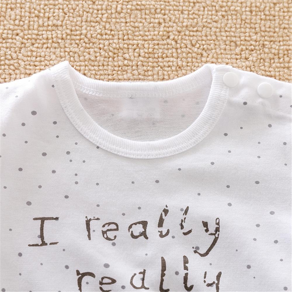 Baby Unisex Polka Dot Letter I Really Love My Daddy Mummy Printed Romper baby clothes vendors