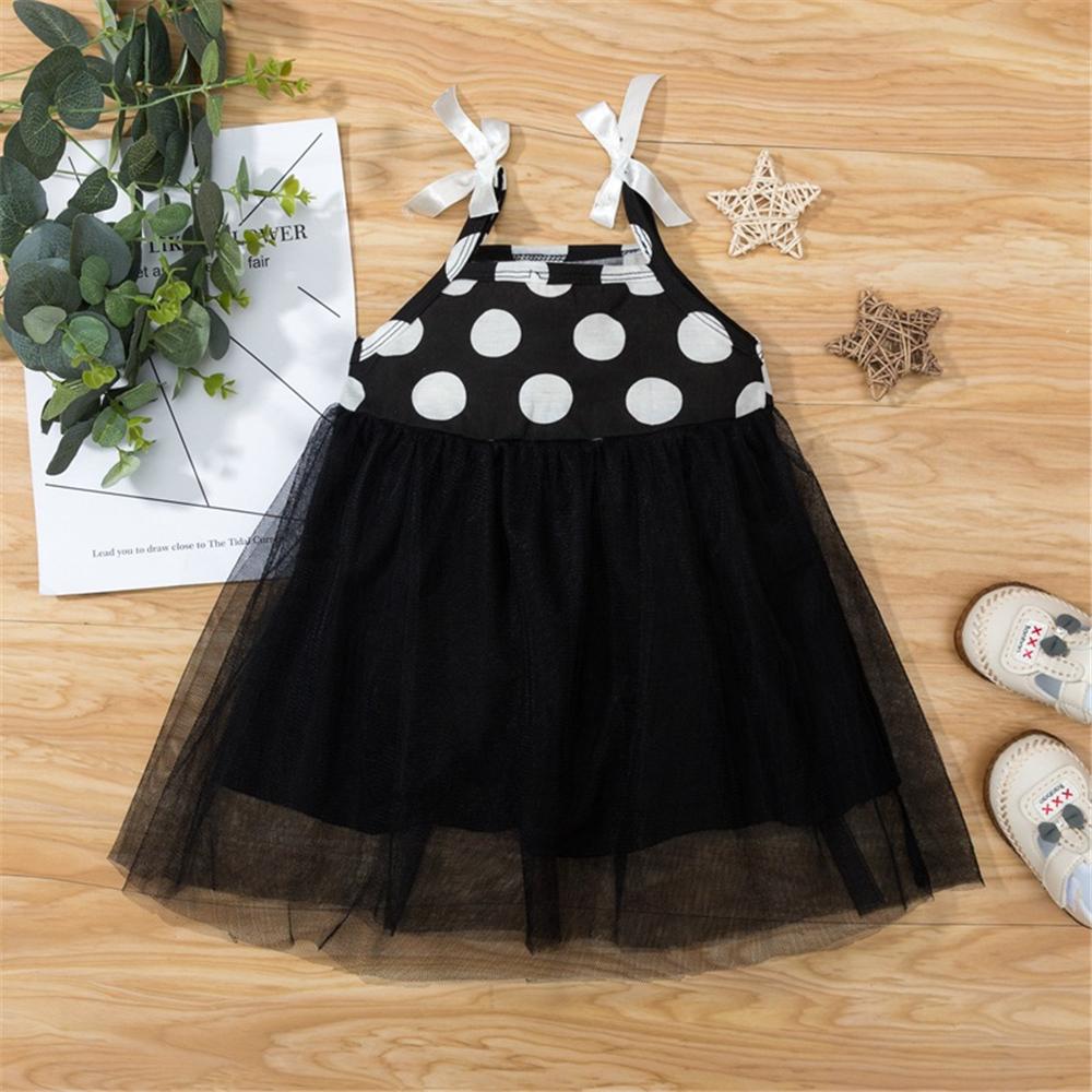 Baby Girls Polka Dot Mesh Suspender Dress cheap baby girl clothes boutique