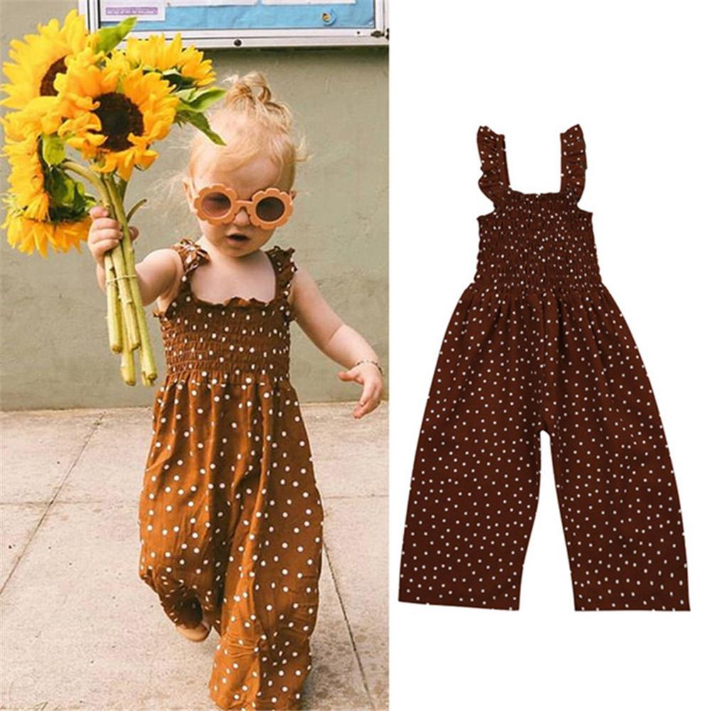 Girls Polka Dot Printed Fashion Suspender Jumpsuit Bulk Baby Girl Clothes