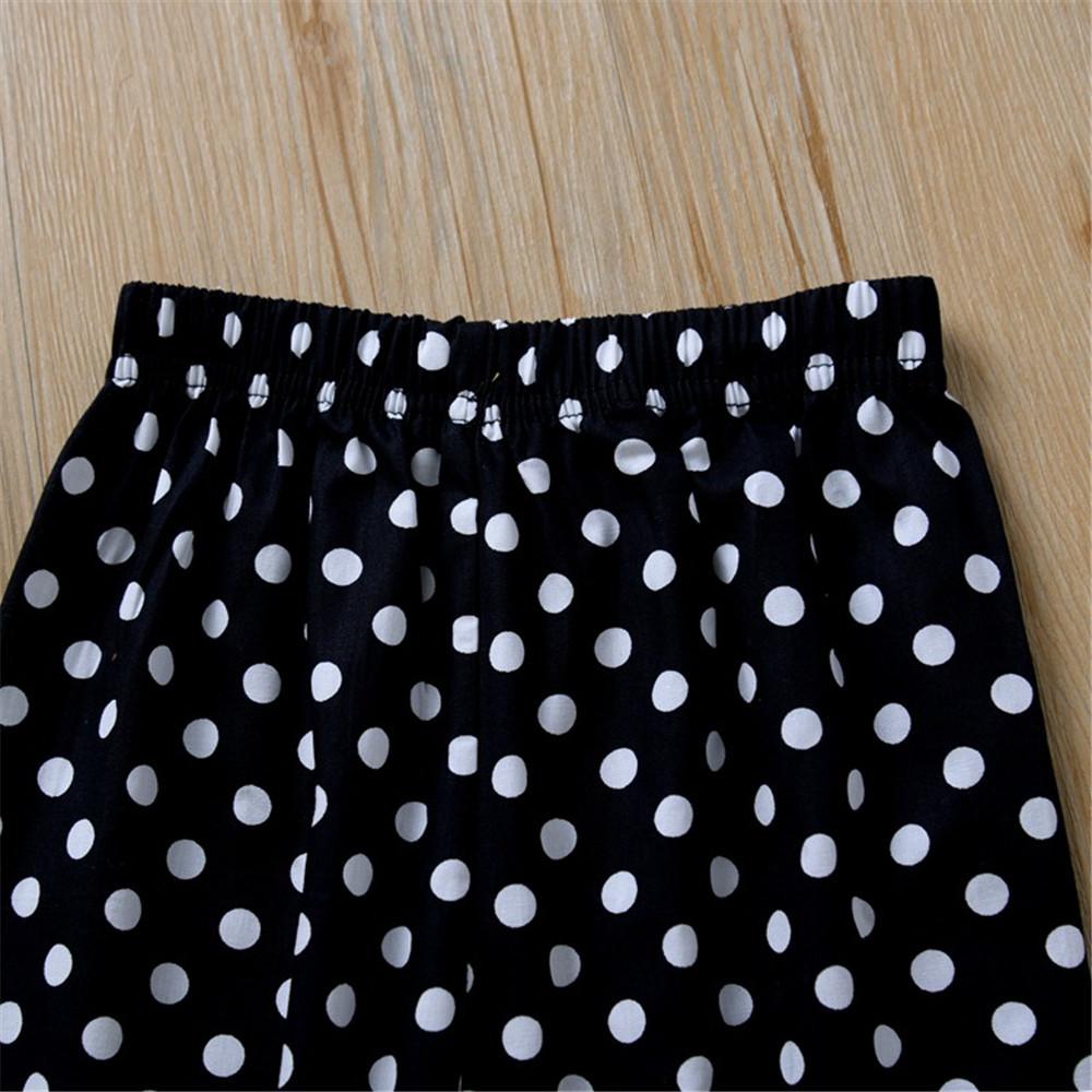 Girls Polka Dot Printed Off Shoulder Sling Top & Pants kids clothing vendors