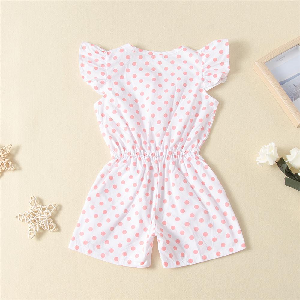 Girls Polka Dot Printed Short Sleeve Jumpsuit Girls Clothing Wholesalers