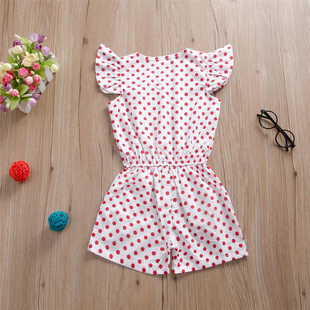 Girls Polka Dot Printed Short Sleeve Jumpsuit Girls Clothing Wholesalers