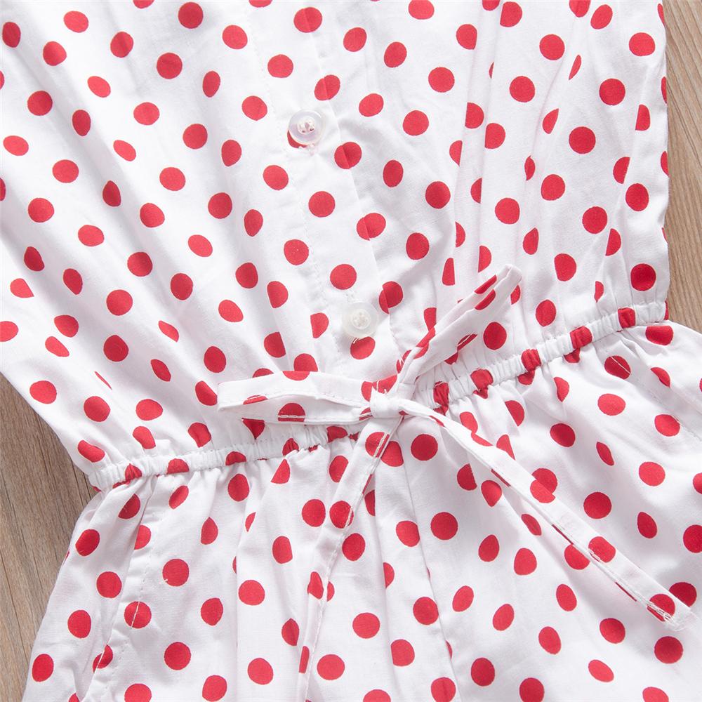 Girls Polka Dot Printed Short Sleeve Jumpsuit Girls Clothing Wholesalers
