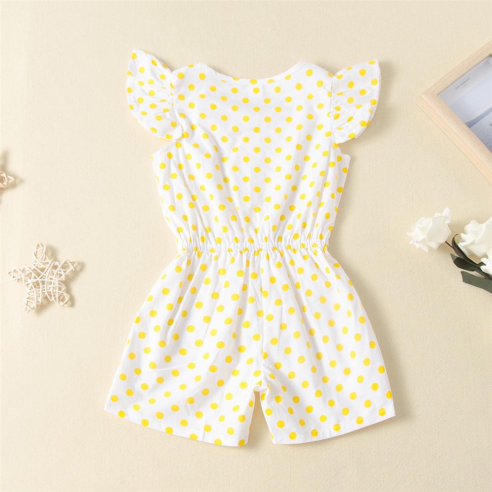 Girls Polka Dot Printed Short Sleeve Jumpsuit Girls Clothing Wholesalers