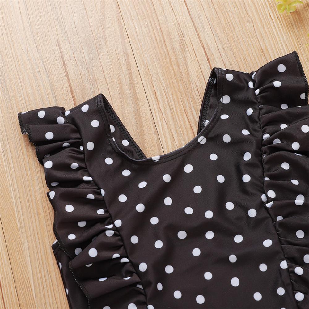 Girls Polka Dot Printed Sleeveless Swimwear Wholesale Plus Size Swimwear