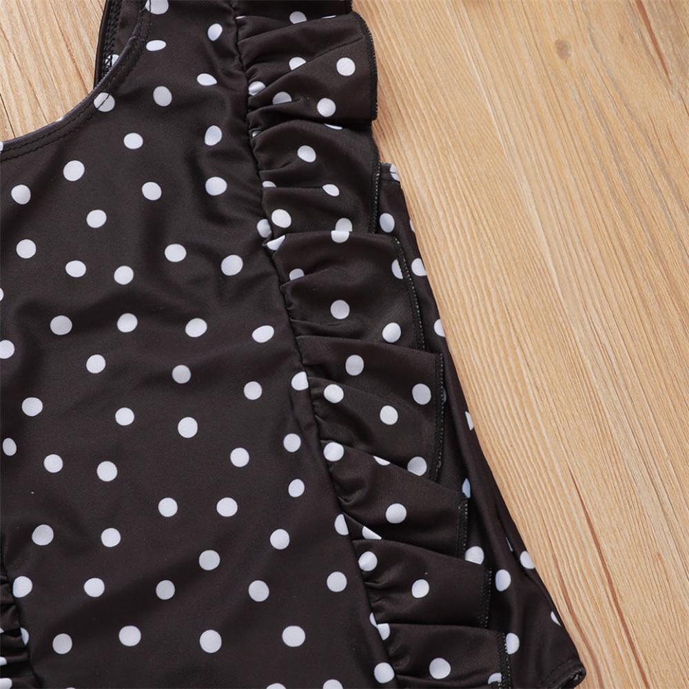 Girls Polka Dot Printed Sleeveless Swimwear Wholesale Plus Size Swimwear