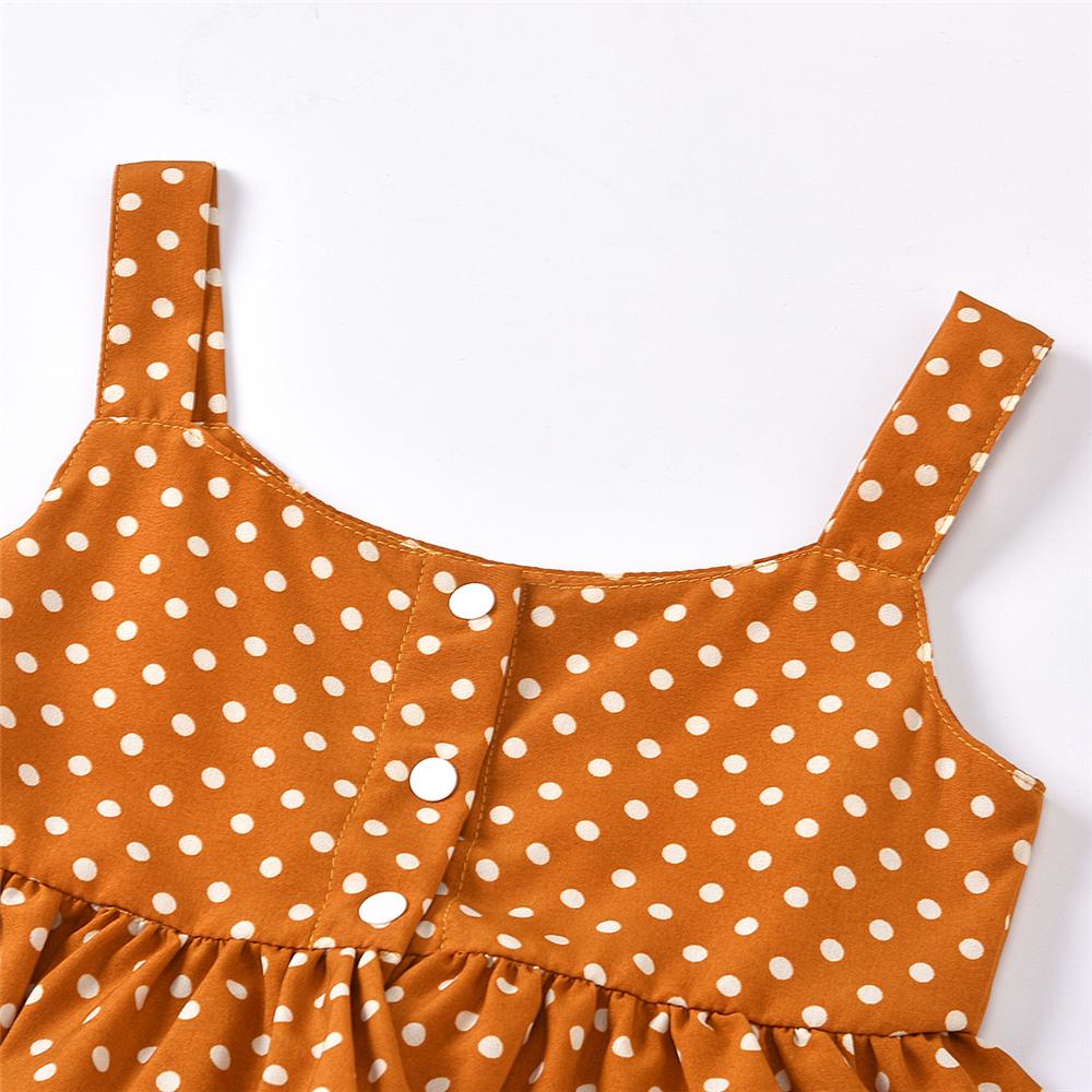 Girls Polka Dot Printed Sleeveless Top & Skirt Girl Boutique Clothing Wholesale