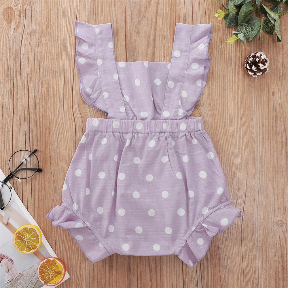 Baby Girls Polka Dot Sleeveless Romper Wholesale Baby Clothes