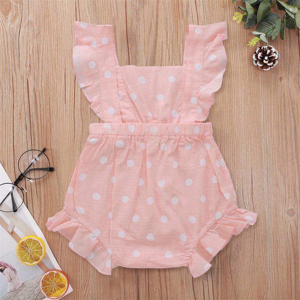 Baby Girls Polka Dot Sleeveless Romper Wholesale Baby Clothes