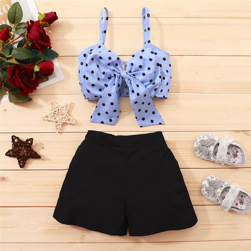 Girls Polka Dot Sling Top & Shorts kids wholesale clothing