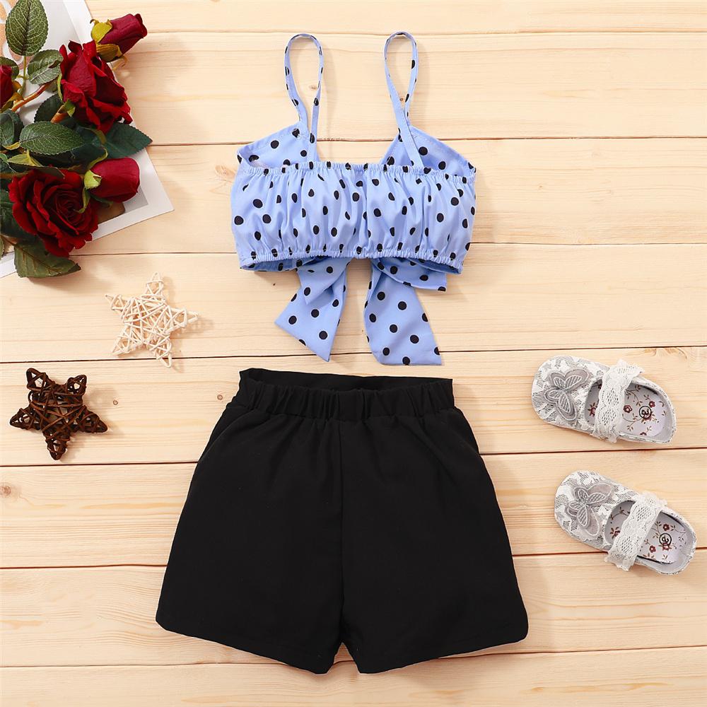 Girls Polka Dot Sling Top & Shorts kids wholesale clothing