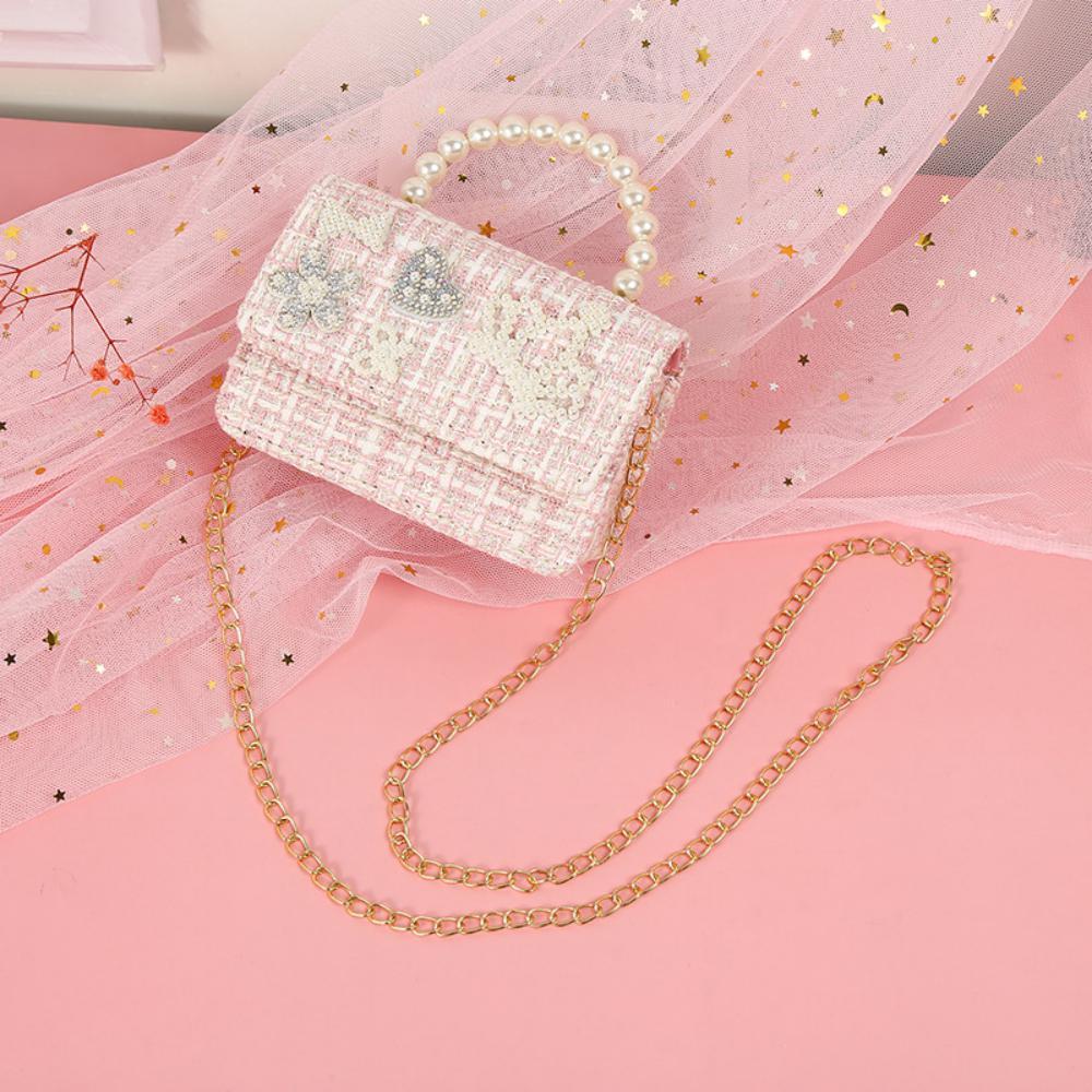 Portable Pearl Diagonal Chain Little Princess Cute Bag Children's Bags Wholesale
