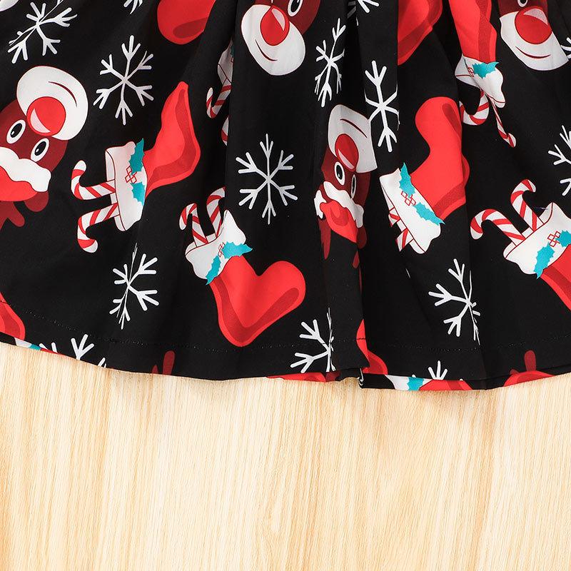 Girls Christmas Printed Long Sleeve Princess Dress wholesale kids clothing